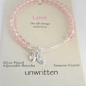 Unwritten Silver and Pink Crystal Bracelet